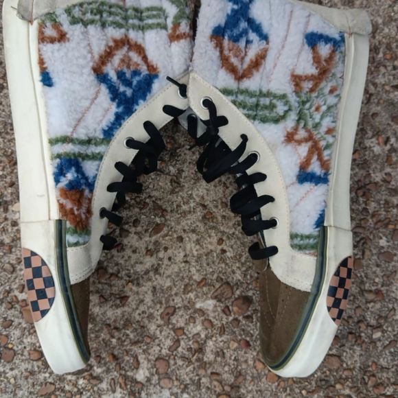 Vans Men's High-Top Sneakers - Brown, Cream, and Black - Picture 10 of 13